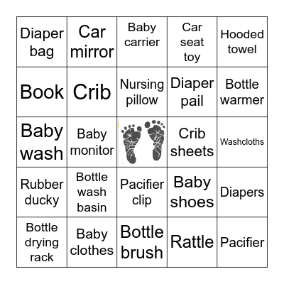 Baby Gift Bingo Card