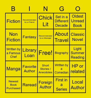 BOOK BINGO S22 Bingo Card
