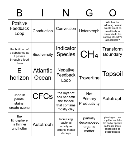 APES Review #4 Bingo Card