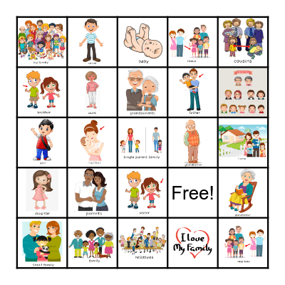 Hopper 1 unit 1 - Family Bingo Card