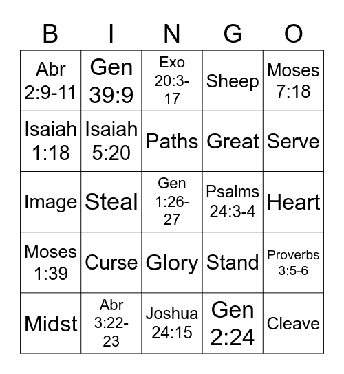 DM OT Scripture Review Bingo Card
