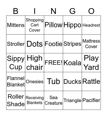 BABY BINGO! Bingo Card
