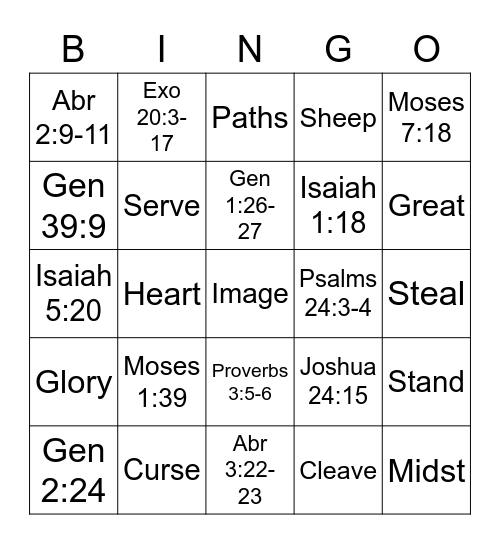 DM OT Scripture Review Bingo Card