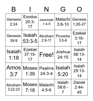 Old Testament DM 2022 Bingo Card