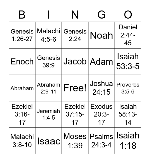 Old Testament DM 2022 Bingo Card