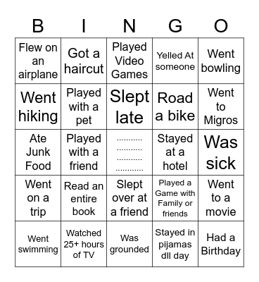 SPRING BREAK!    Find a Friend Who.... Bingo Card