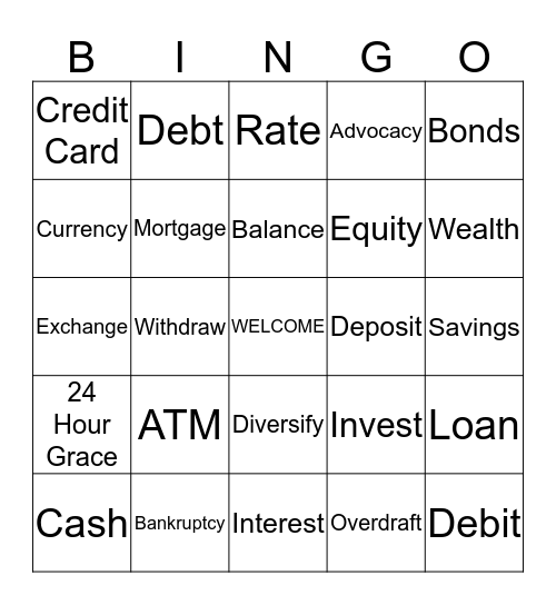 Bank Lingo Bingo Card