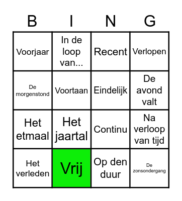 Woordenschat Bingo Card