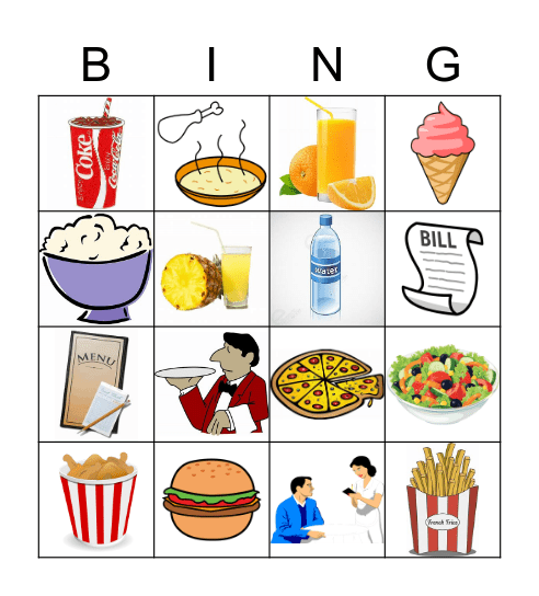 En el restaurante Bingo Card