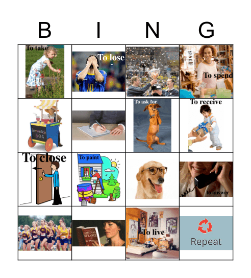 "ere" verb Bingo Card