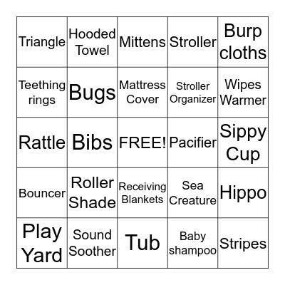 BABY BINGO! Bingo Card