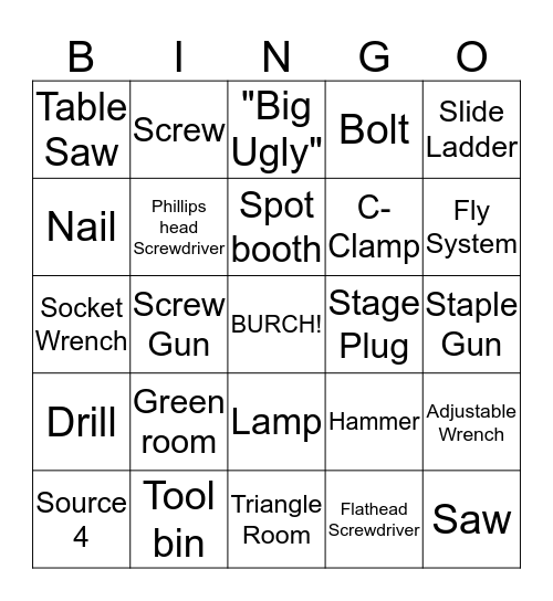 Stagetech Bingo Card