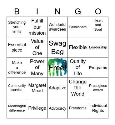 Volunteer Recognition Bingo Card