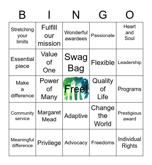 Volunteer Recognition Bingo Card