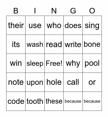 Reading Buddies Bingo: Grade 2 Bingo Card