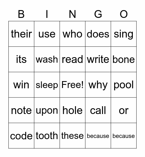 Reading Buddies Bingo: Grade 2 Bingo Card