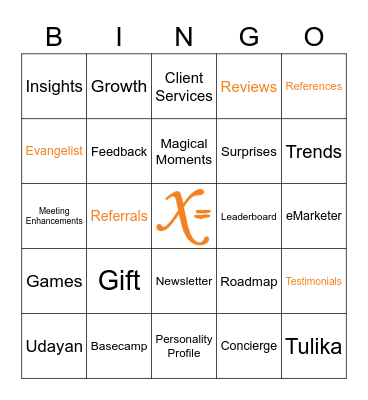 NetElixir's CX Program Bingo Card