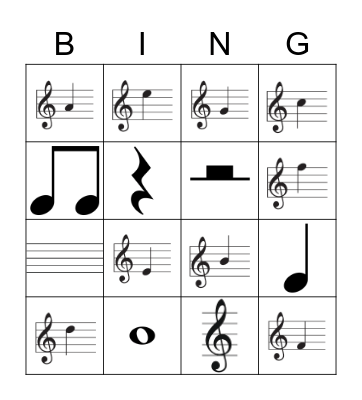 Music Notation BINGO Card