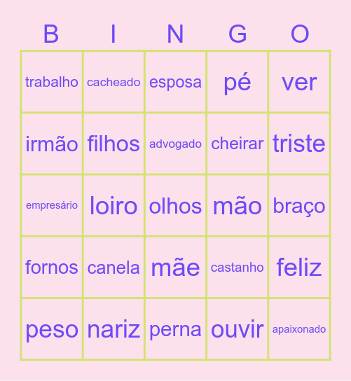 Ben's BIngo! Bingo Card