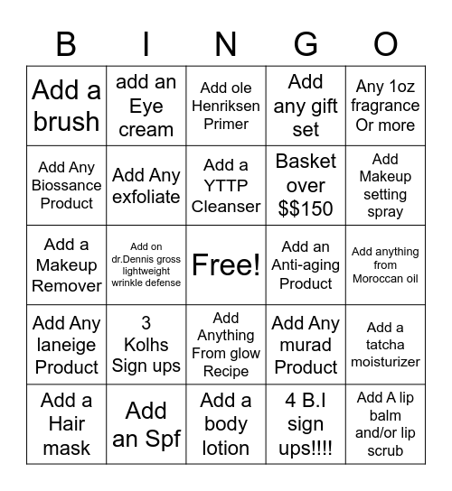 Let’s add on to that basket ladies Bingo Card