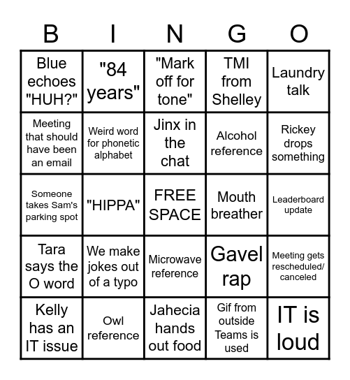 Quality Bingo - Card 1 Bingo Card