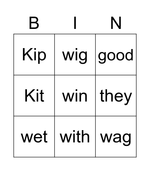 W & K Blends Bingo Card