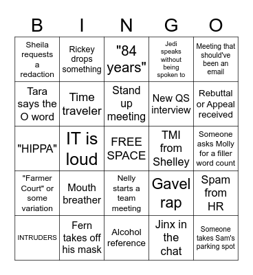 Quality Bingo - Card 6 Bingo Card