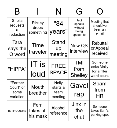 Quality Bingo - Card 6 Bingo Card