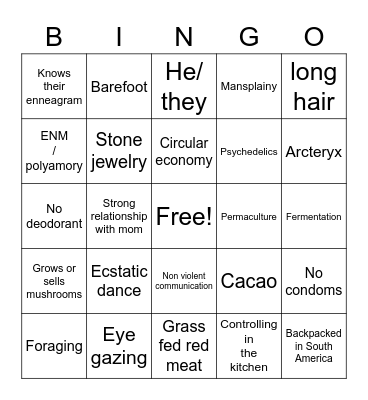 Lila’s Permabros Bingo Card