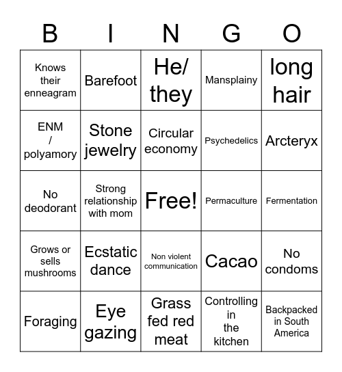 Lila’s Permabros Bingo Card