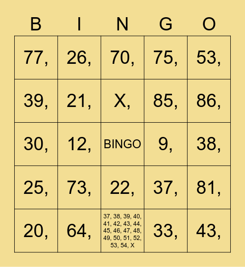 BINGO HERMANOS Bingo Card