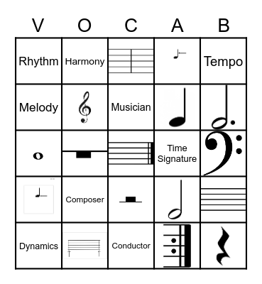 Vocabulary Bingo Card