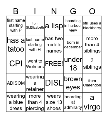 can you find? Bingo Card