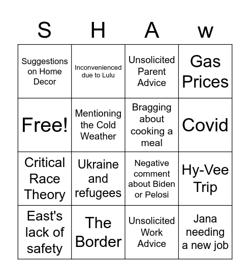 KS Bingo Card