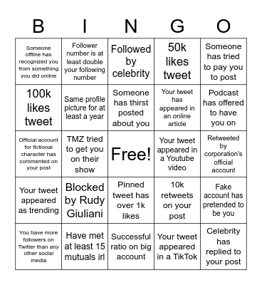 Twitter Bingo Card