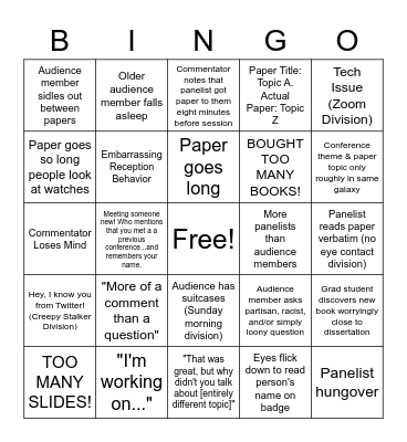 Conference Bingo Card