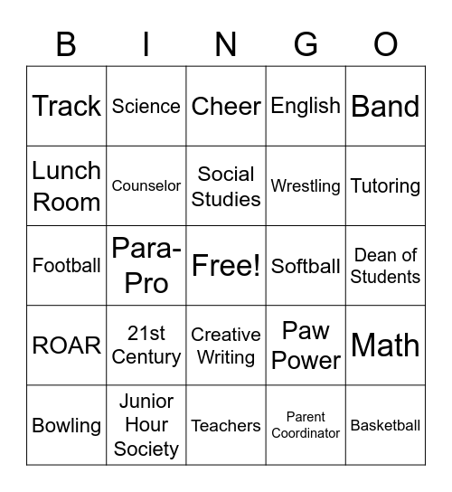 BENDLE BINGO Card