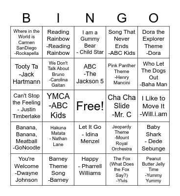 WOW- That's what I call classroom music! Bingo Card