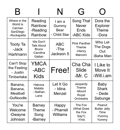 WOW- That's what I call classroom music! Bingo Card