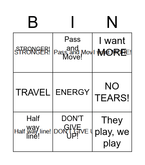 Ashton Boys Coaching Bingo! Bingo Card