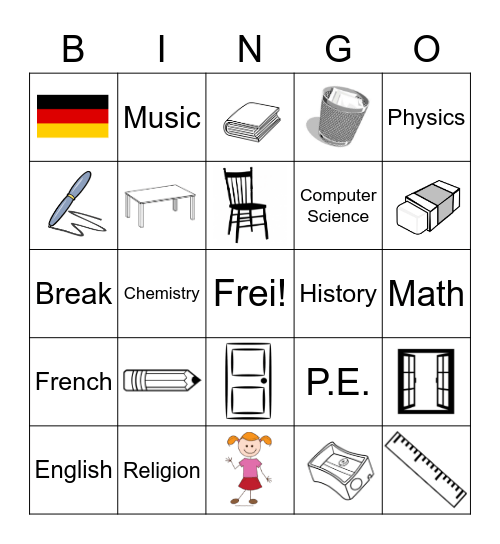 Schule Bingo Card