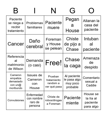 House Bingo (ESP) Bingo Card