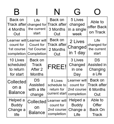 SSA Bingo Card