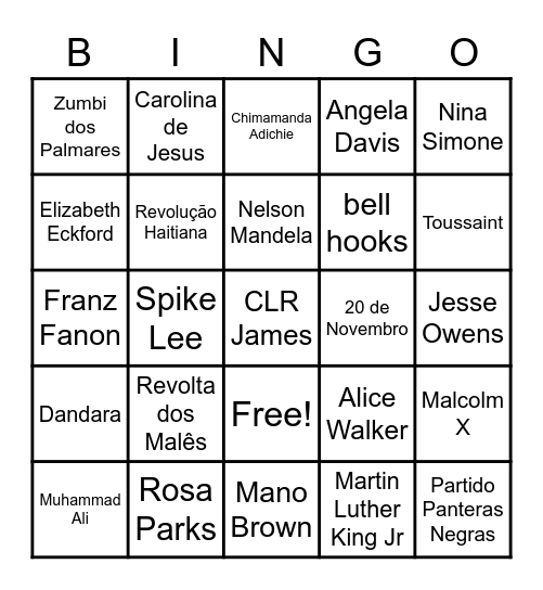 Escurecendo Fatos Bingo Card