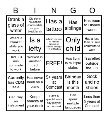 CB Retention Bingo Card