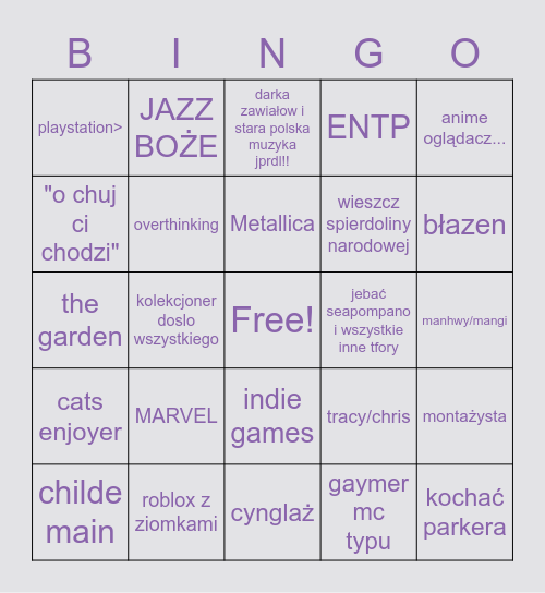 Juja bingo Card