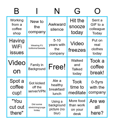 Teambuilding BINGO Card