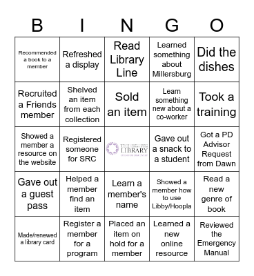 JOH Bingo Card