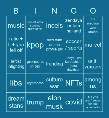 Twitter Bingo Card