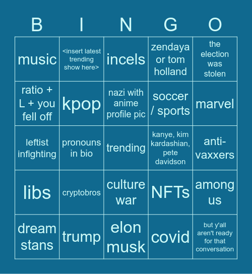 Twitter Bingo Card